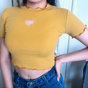 Yellow heart shape croptop